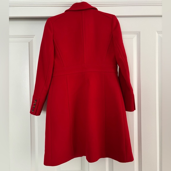 J. Crew | Trench | 94% Wool 6% Nylon | size 2P | Red - Picture 5 of 10
